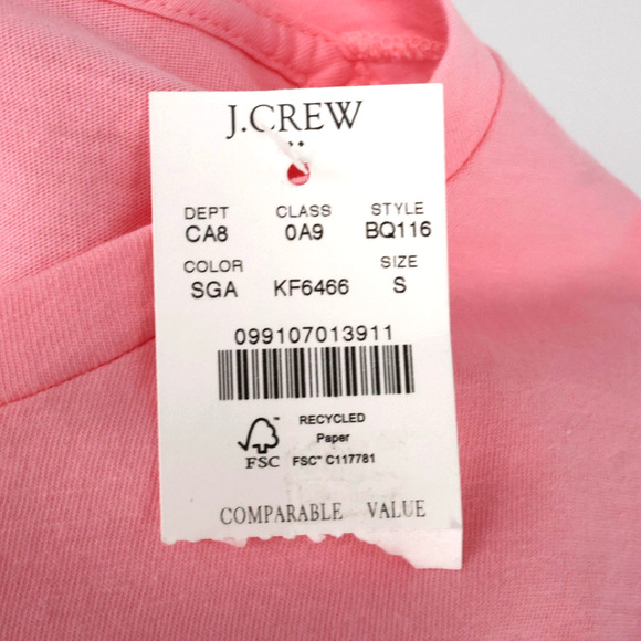 J Crew Top Womens Small Pink Cotton Collector Tee Sea Gals T-shirt Pullover New - Picture 5 of 16